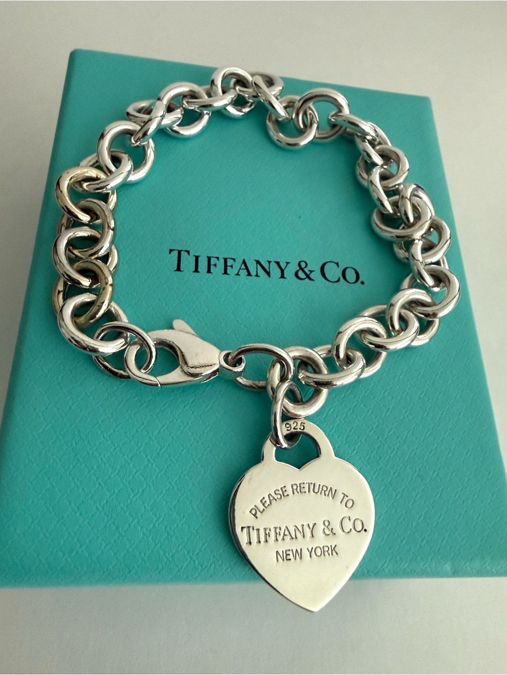 8 1/2” Return to Tiffany Heart Tag Bracelet Sterling Silver